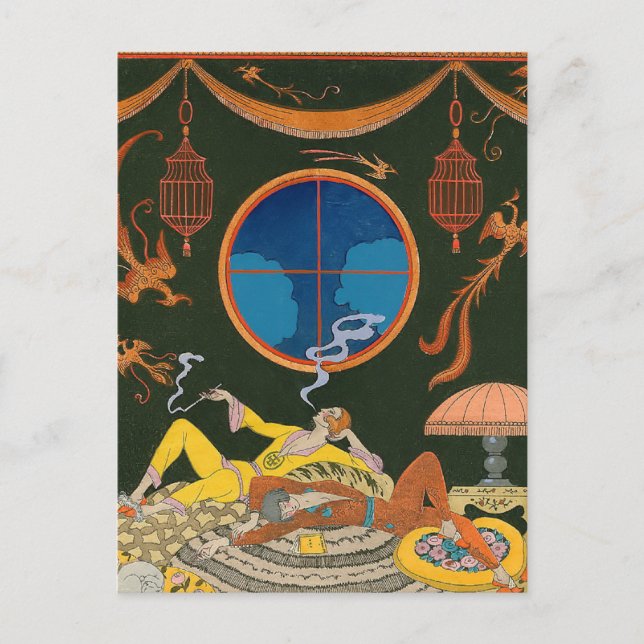 Laziness by George Barbier Postcard (Front)