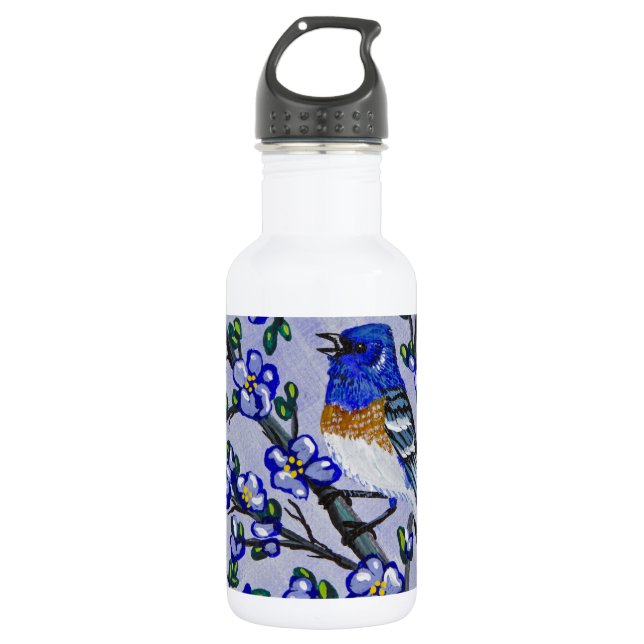Lazuli Bunting Water Bottle (Front)
