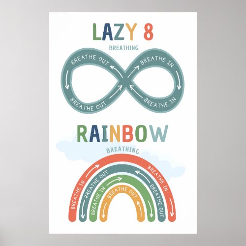 Lazy 8 and Rainbow Breathing Classroom Poster