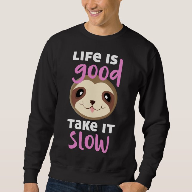 Lazy Adorable Sloth Pattern Sweatshirt (Front)