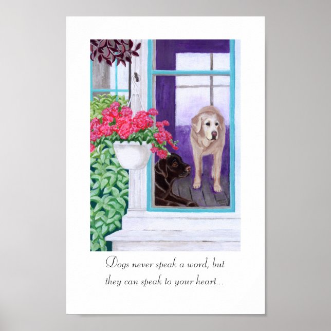 Lazy Afternoon Labradors Painting Poster (Front)