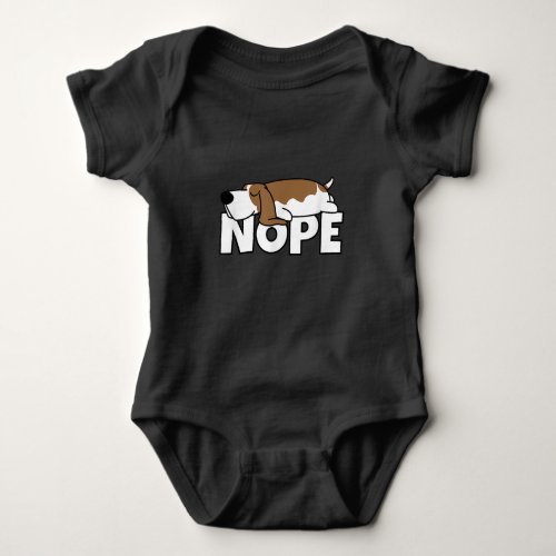 Lazy Basset Hound Baby Bodysuit