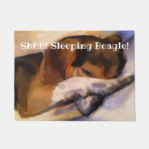 Lazy Beagle Door Mat