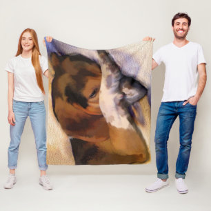 Lazy Beagle Fleece Blanket