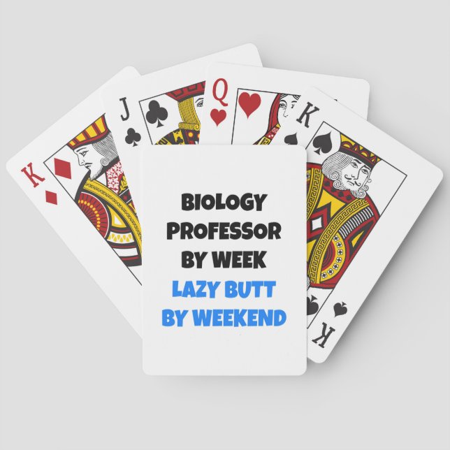 Lazy Biology Professor Joke Poker Cards (Back)