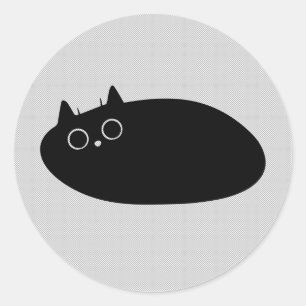 Lazy Black Cat Gifts for Cat lovers!! Classic Round Sticker
