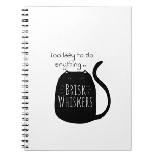 Lazy black cat Spiral Photo Notebook
