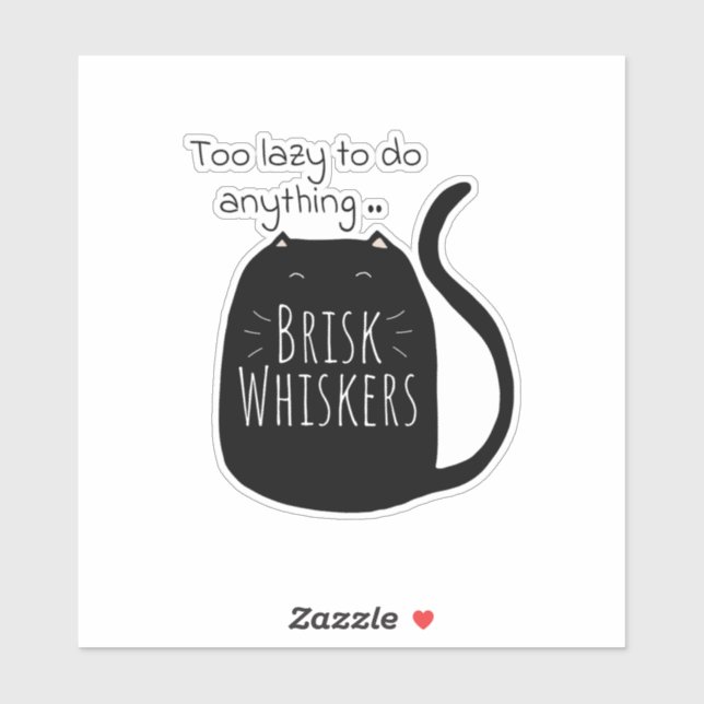 Lazy black cat  sticker (Sheet)