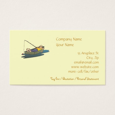 Lazy Boat Day Fishing business card template