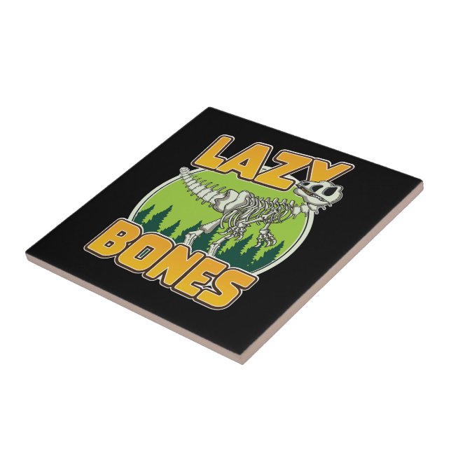 Lazy Bones cartoon logo Ceramic Tile (Side)