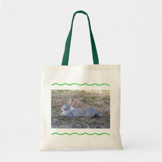 Lazy Bunny Green Tote Bag