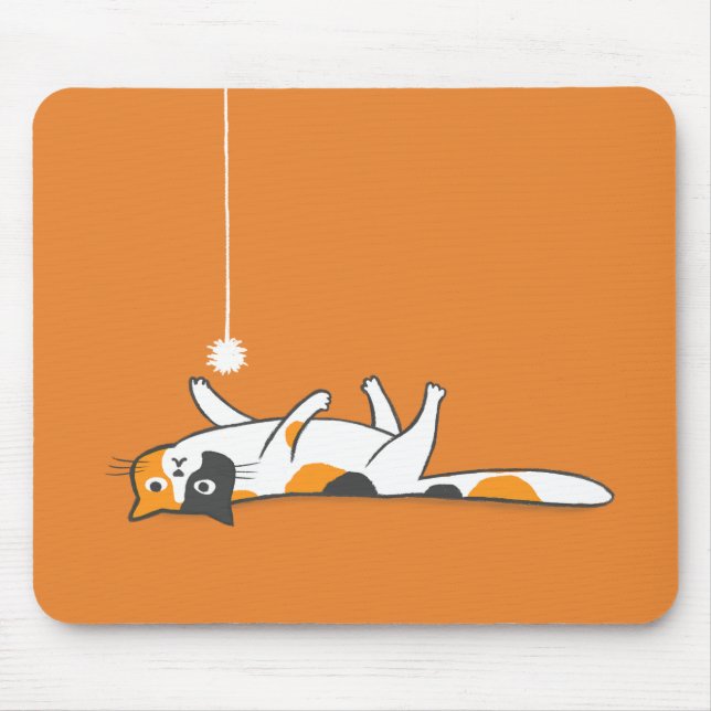Lazy Calico Cat | Cute Pet Kitty Lover's Mousepad (Front)