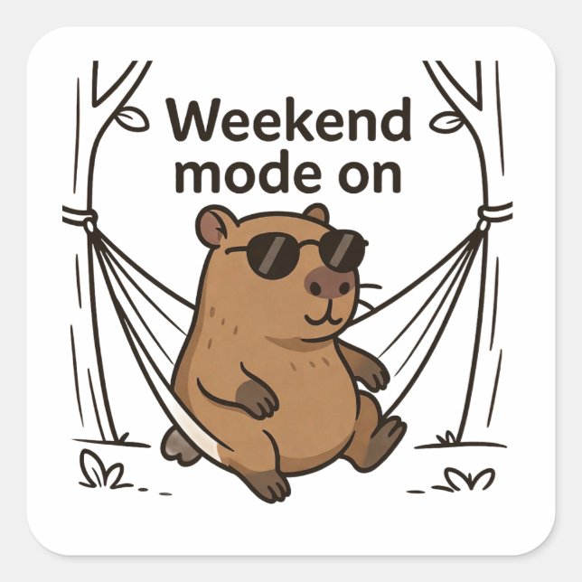 Lazy Capybara Meme Cartoon Sticker (Front)