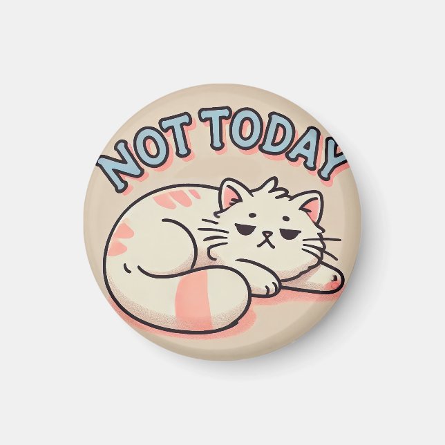 Lazy Cartoon Cat  Magnet