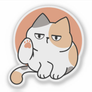Lazy Cat Attitude – Too Bored to Care Funny Quote Sticker