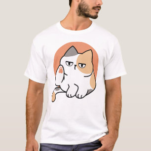 Lazy Cat Attitude – Too Bored to Care Funny Quote T-Shirt