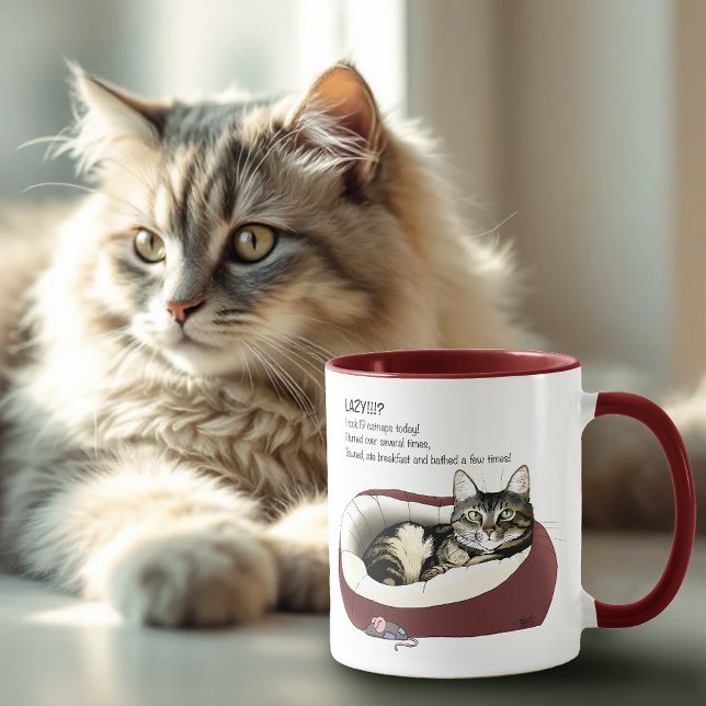 Lazy Cat Bed Green Funny Mug (Creator Uploaded)