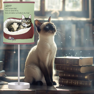 Lazy Cat Bed Green funny Table Lamp