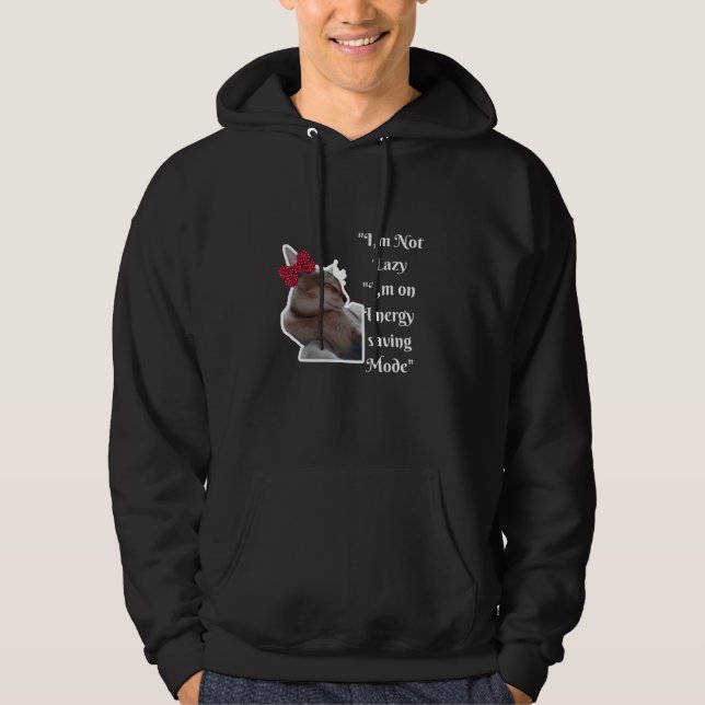 Lazy Cat Energy Saving Mode Art T-Shirt Hoodie (Front)