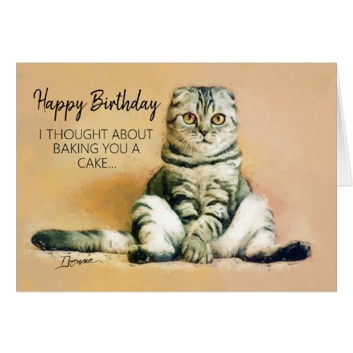 Lazy Cat Happy Birthday Greeting Card