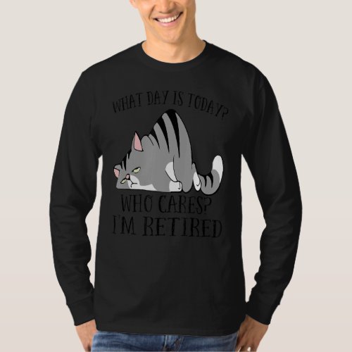 Lazy Cat Im Retired Men 2022 Humor Retirement Par T_Shirt