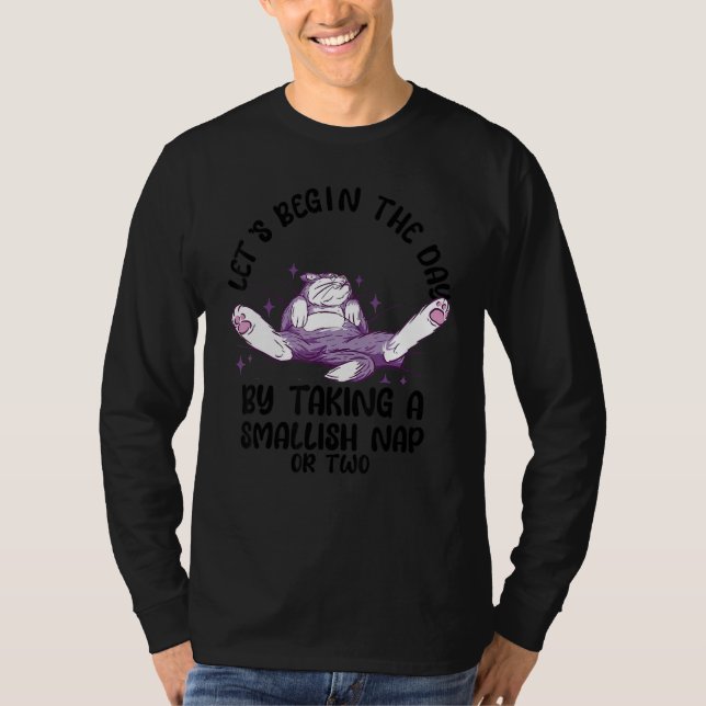 Lazy Cat Laying On Bed   Sarcastic Saying Men Wome T-Shirt (Front)