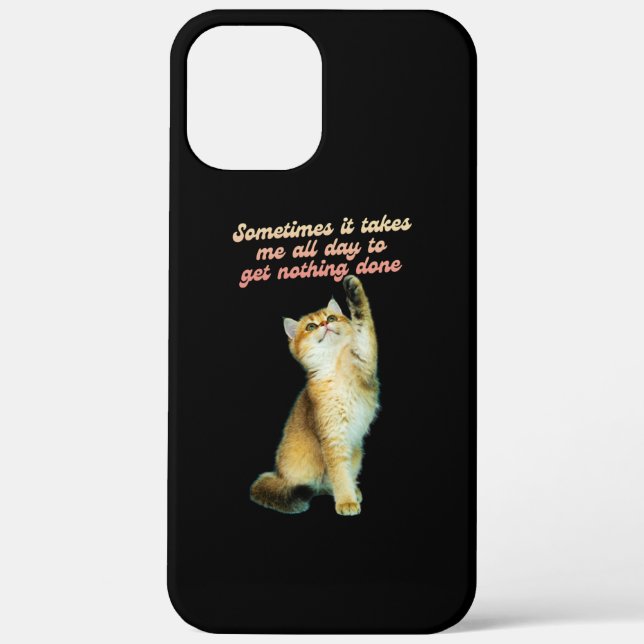 Lazy Cat Lover Funny Cute Cat Case-Mate iPhone Case (Back)