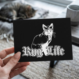 Lazy Cat Lover - Gangster Parody Humor Postcard