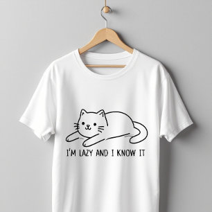 Lazy Cat Quote: "I'm Lazy And I Know It" Kitten T-Shirt