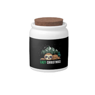 Lazy Christmas Sloth Funny Candy Jar