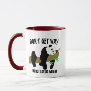 Funny Lazy Panda Weight Loss Meme Mug - Don't get why I'm not losing weight