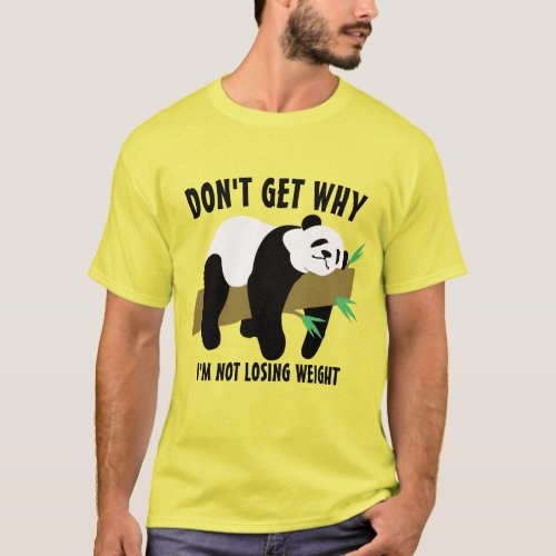 Lazy Couch Potato Funny Panda Weight Loss Meme T_Shirt