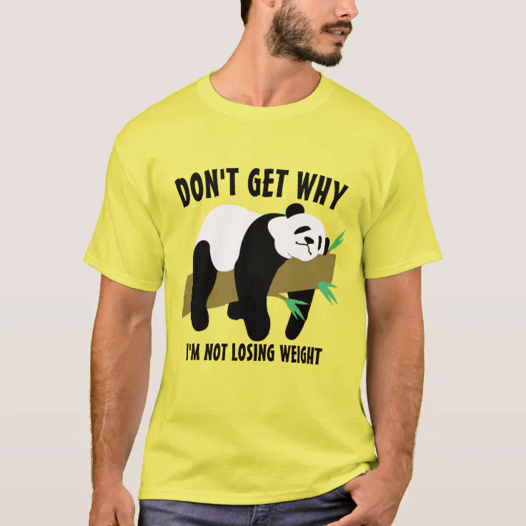 Lazy Couch Potato Funny Panda Weight Loss Meme T-Shirt | Zazzle