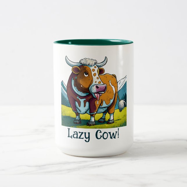 Lazy Cow Two-Tone Coffee Mug (Center)
