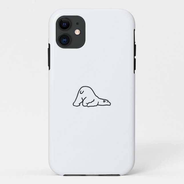 Lazy Cute Polar Bear Animal Lover Case-Mate iPhone Case (Back)