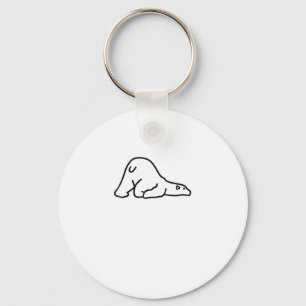 Lazy Cute Polar Bear Animal Lover Keychain