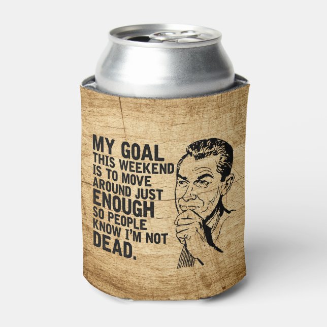 Lazy Dad Humor Father's Day Can Cooler (Can Front)
