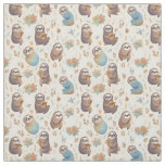 &quot;Lazy Day Dreams: Whimsy Sloth Fabric