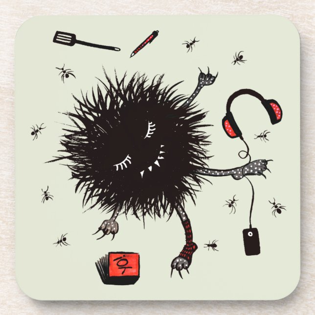 Lazy Day Relax Monster And Daydream Beverage Coaster (Front)
