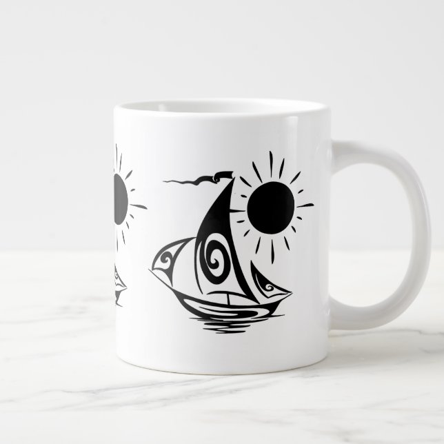 Lazy Day Sailing Giant Coffee Mug (Right)