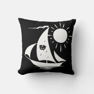 Lazy Day Sailing Sailboat Custom Name Throw Pillow