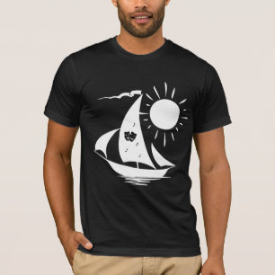 Lazy Day Sailing Theater Music White Sailboat T-Shirt
