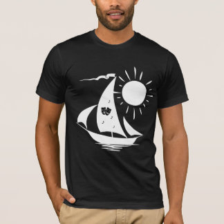 Lazy Day Sailing Theater Music White Sailboat T-Shirt
