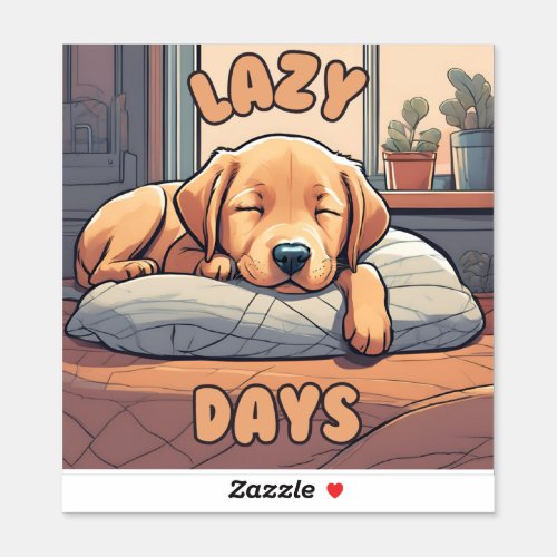 Lazy Days _ Puppy Sticker