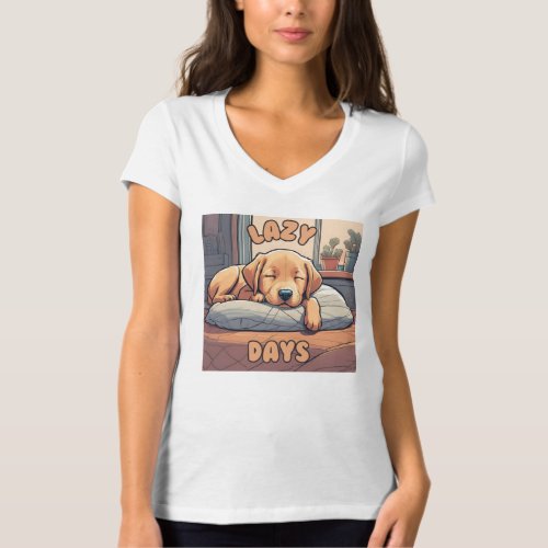 Lazy Days _ Puppy T_Shirt