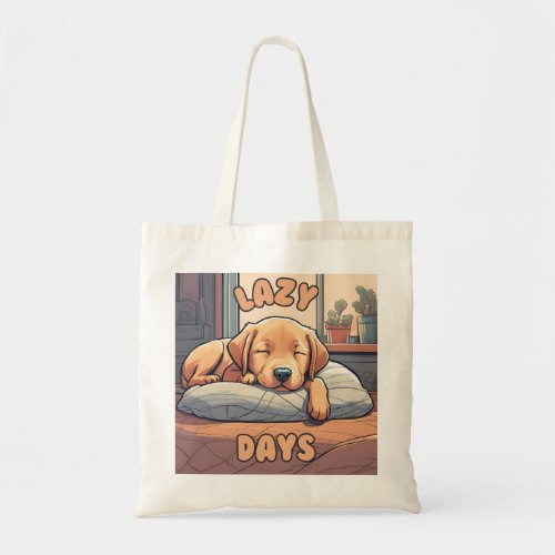 Lazy Days _ Puppy Tote Bag