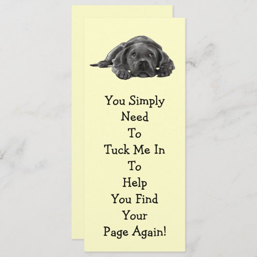 Lazy Dog BOOK MARK: "Tuck Me In" (Front/Back)
