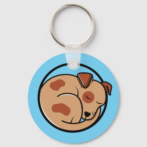 Lazy Dog Days Button Keychain