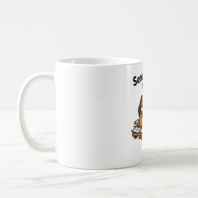 Lazy Dog Meme Cartoon  Coffee Mug (Left)