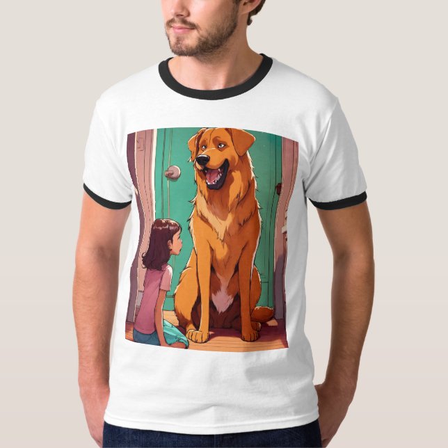 Lazy Dog Style: Men's Basic Ringer Tee with Sleepy (Front)